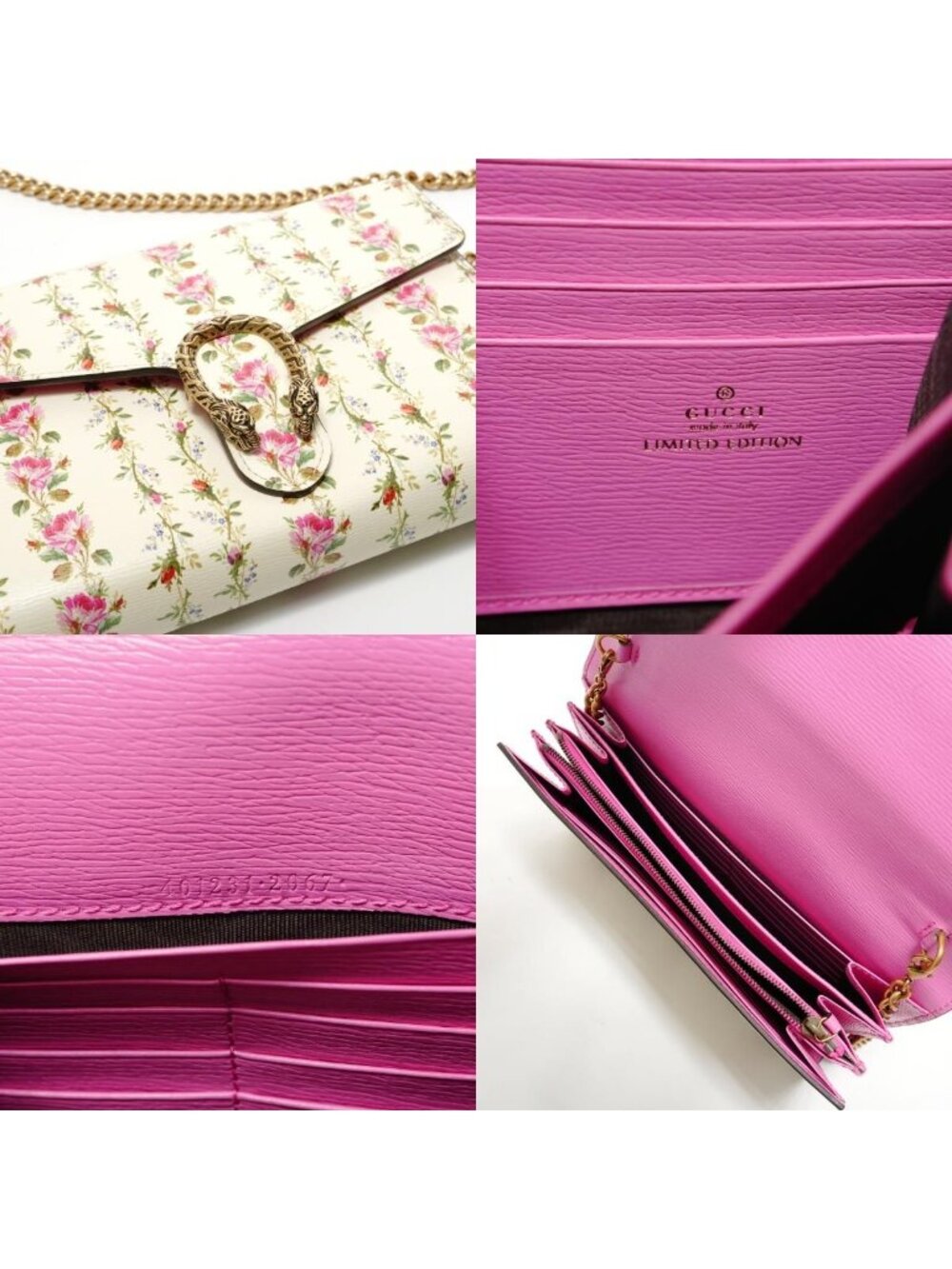 Gucci Shoulder Bag Dionysus Chain Flower Leather - Picture 9 of 10